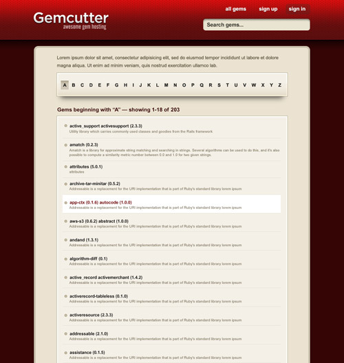 gemcutter.org index page